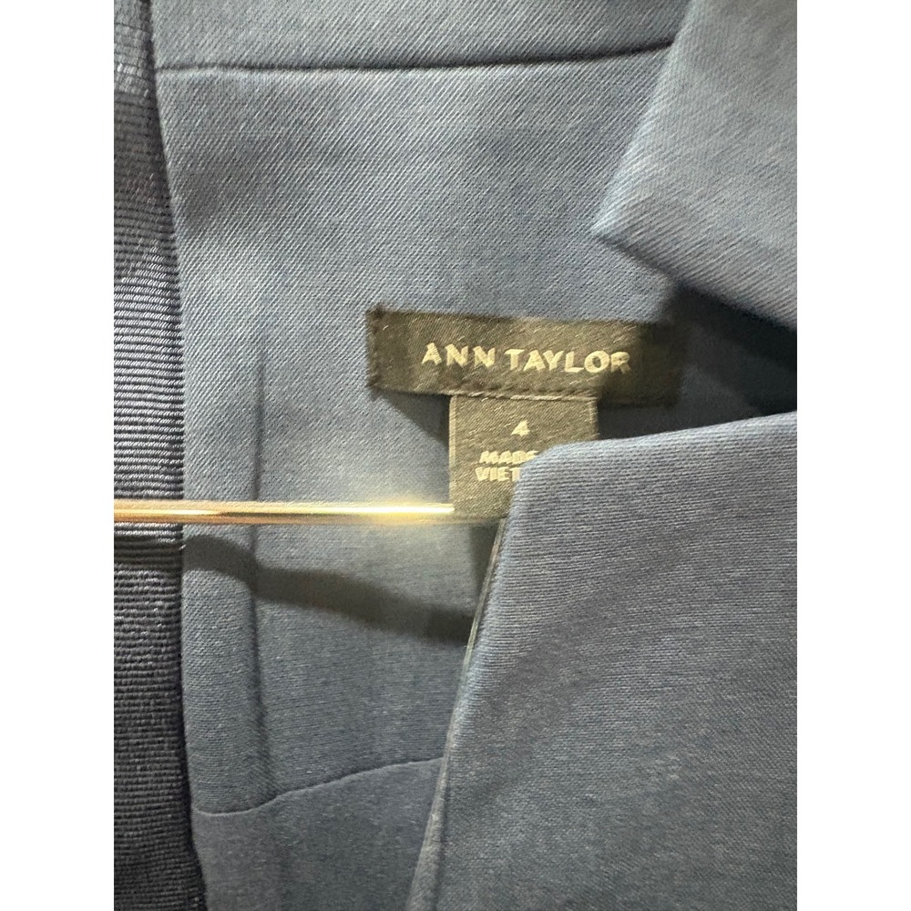 NEW Ann Taylor Belted Doubleweave Sheath Dress Blue Size 4 - Picture 5 of 9